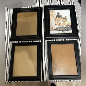 4 black wood 8x10 picture frames